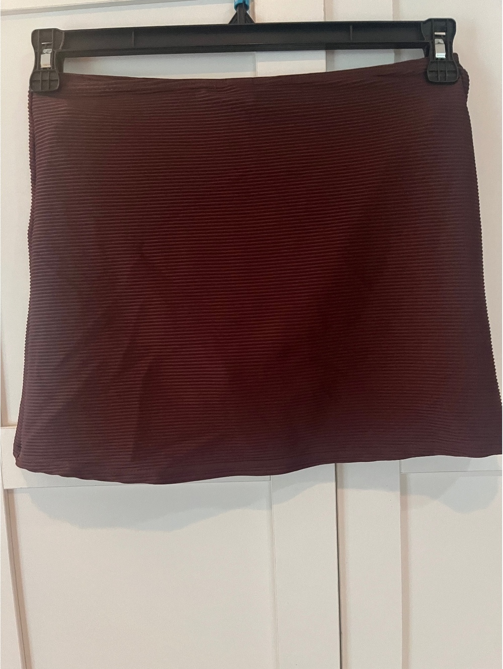 Women's Brown  Ribbed Mini Skirt with undergarment attached